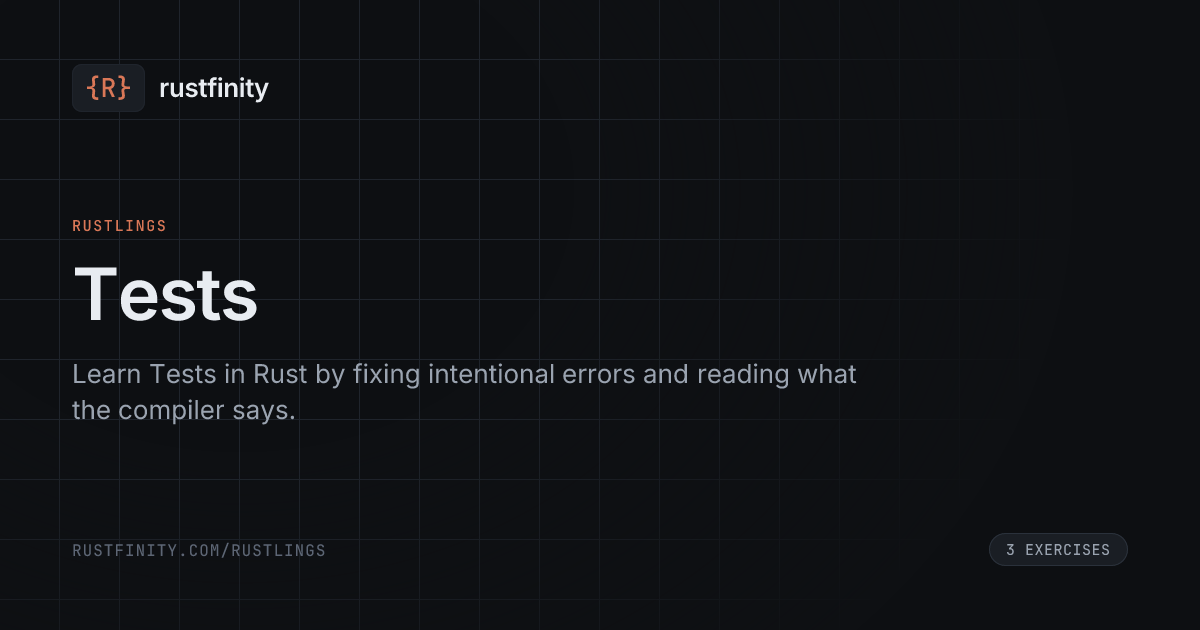 Tests - Rustlings Exercises